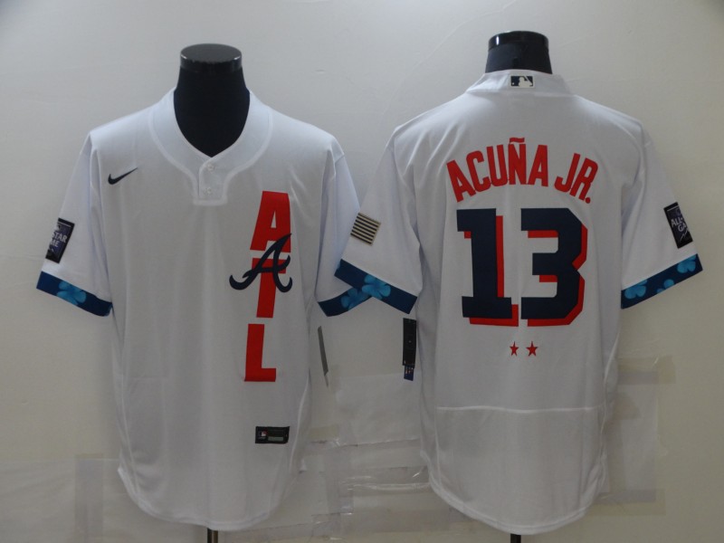 Men's Atlanta Braves Ronald Acuna Jr. #13 White ALL STAR Jersey